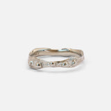 Front view of Daydreamer Band in 14k white gold