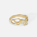 Side view of Dappled Summer / Shield Diamond Ring
