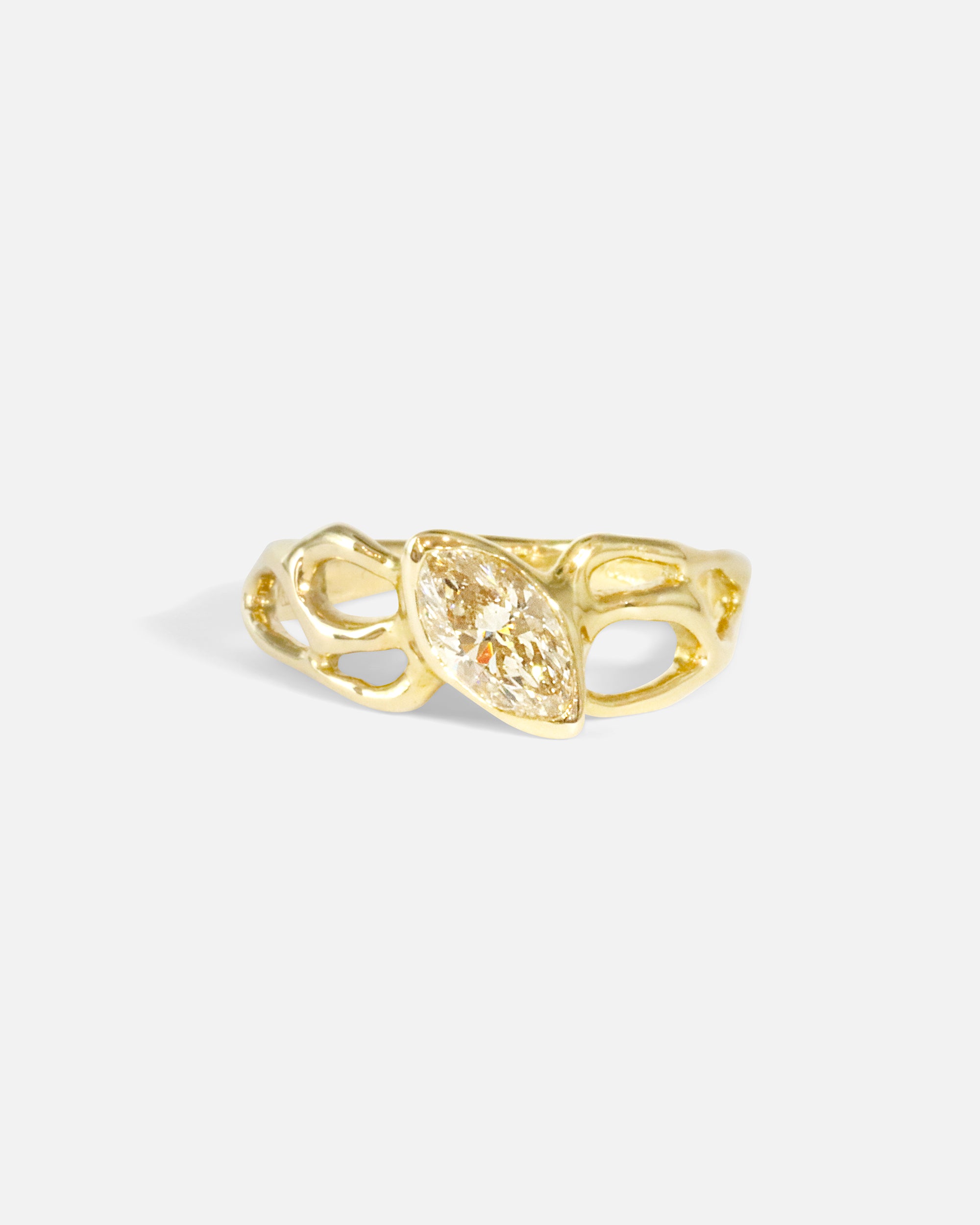 Front view of Dappled Summer / Marquise Diamond Ring by Young Sun Song