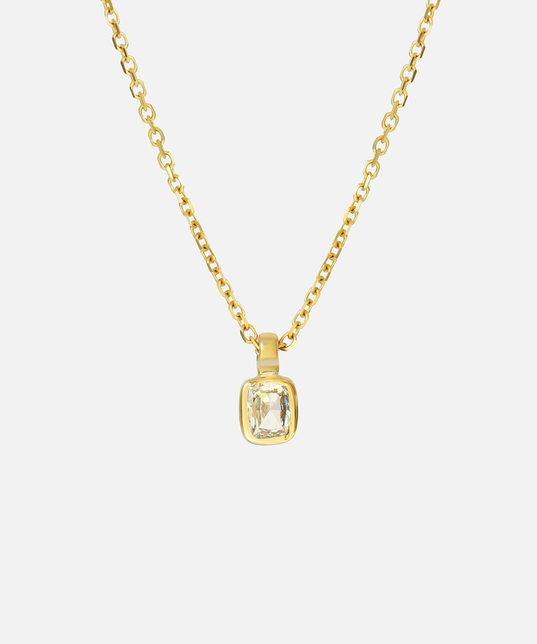 Front view of Cati / Cushion Cut Diamond Pendant