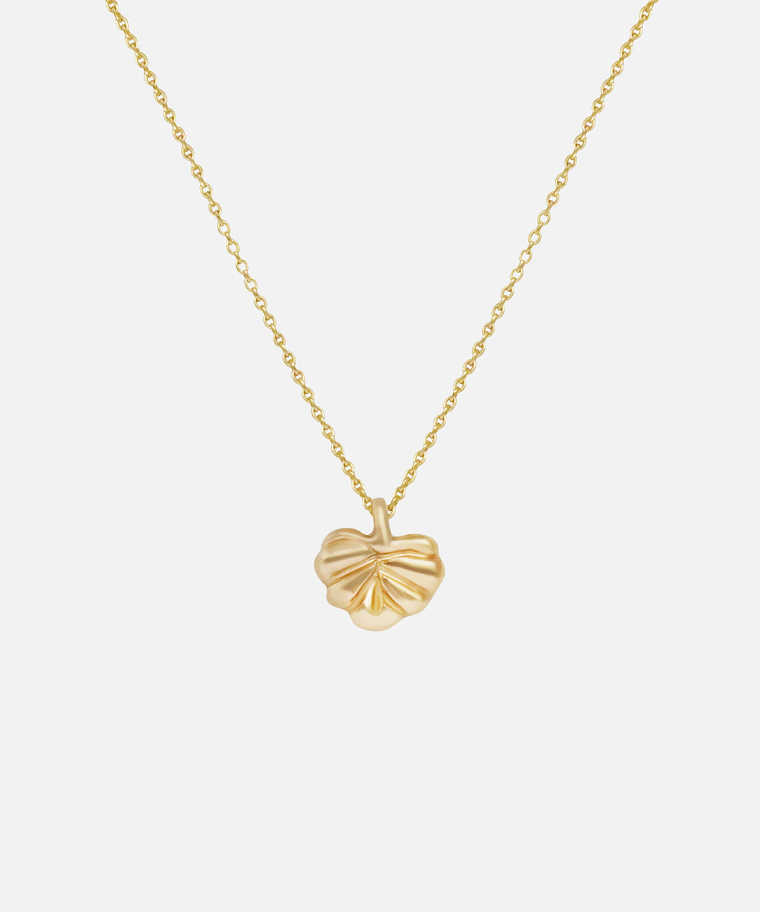 Front view of Lotus Necklace in 14k yellow gold