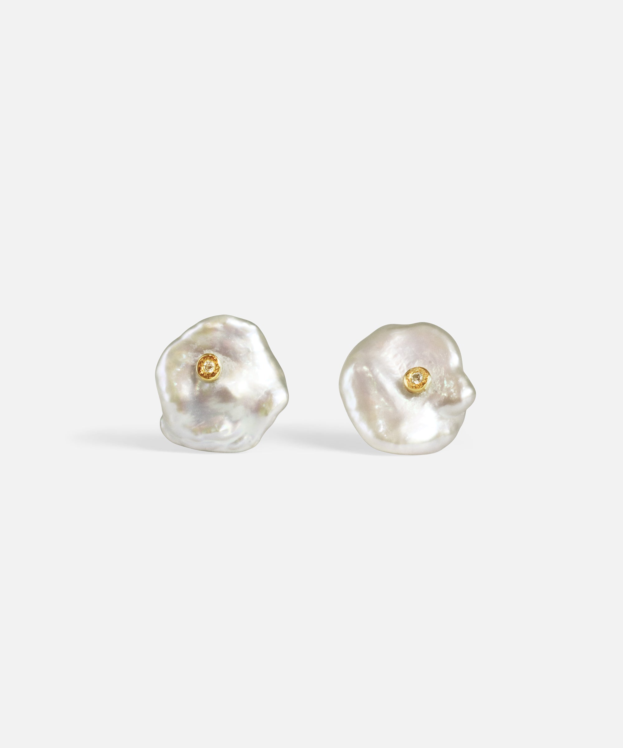Front view of Keshi Petal Studs / IV by Ariko