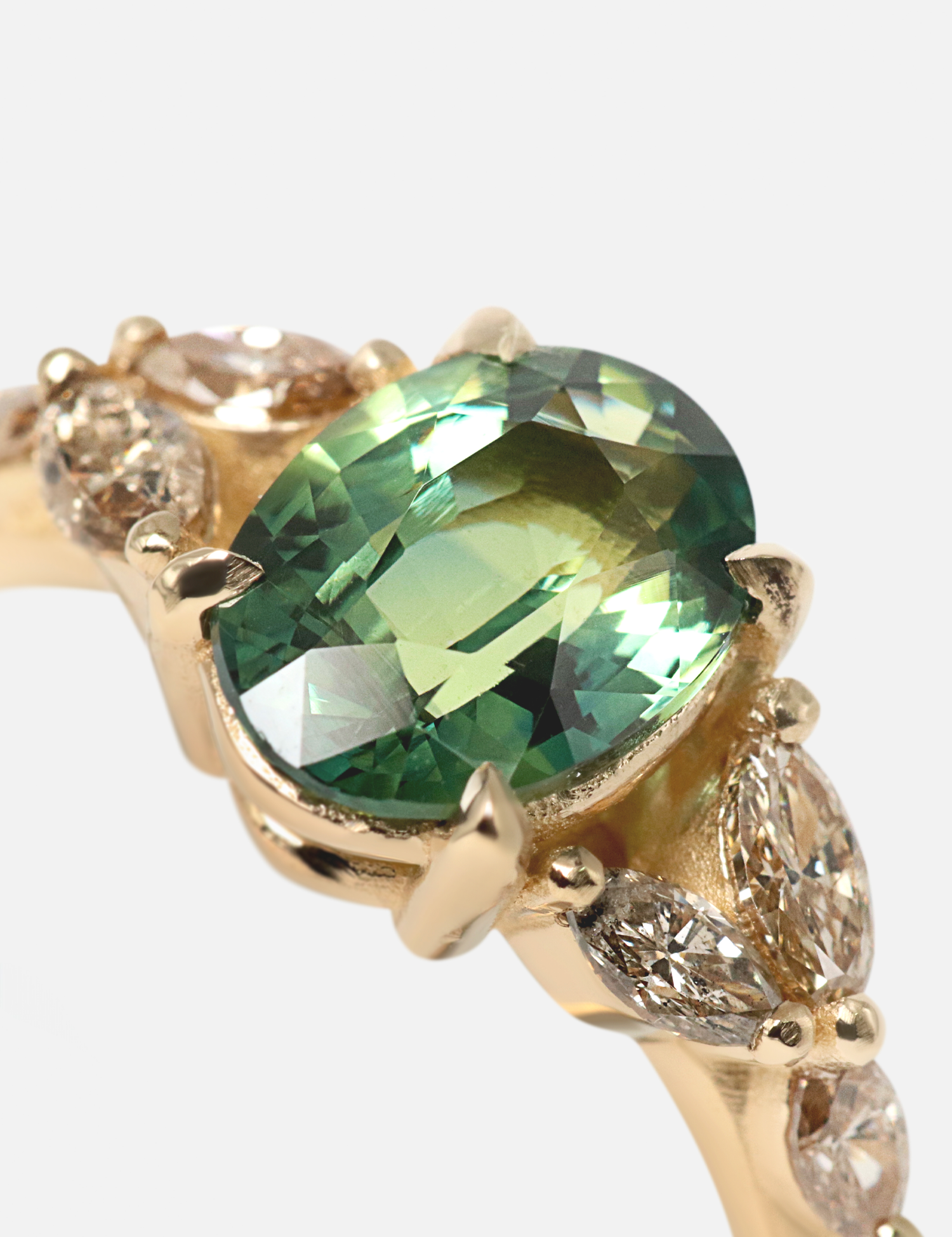 Close up view of the Aster Ring by Kestrel Dillon in 14k yellow gold
