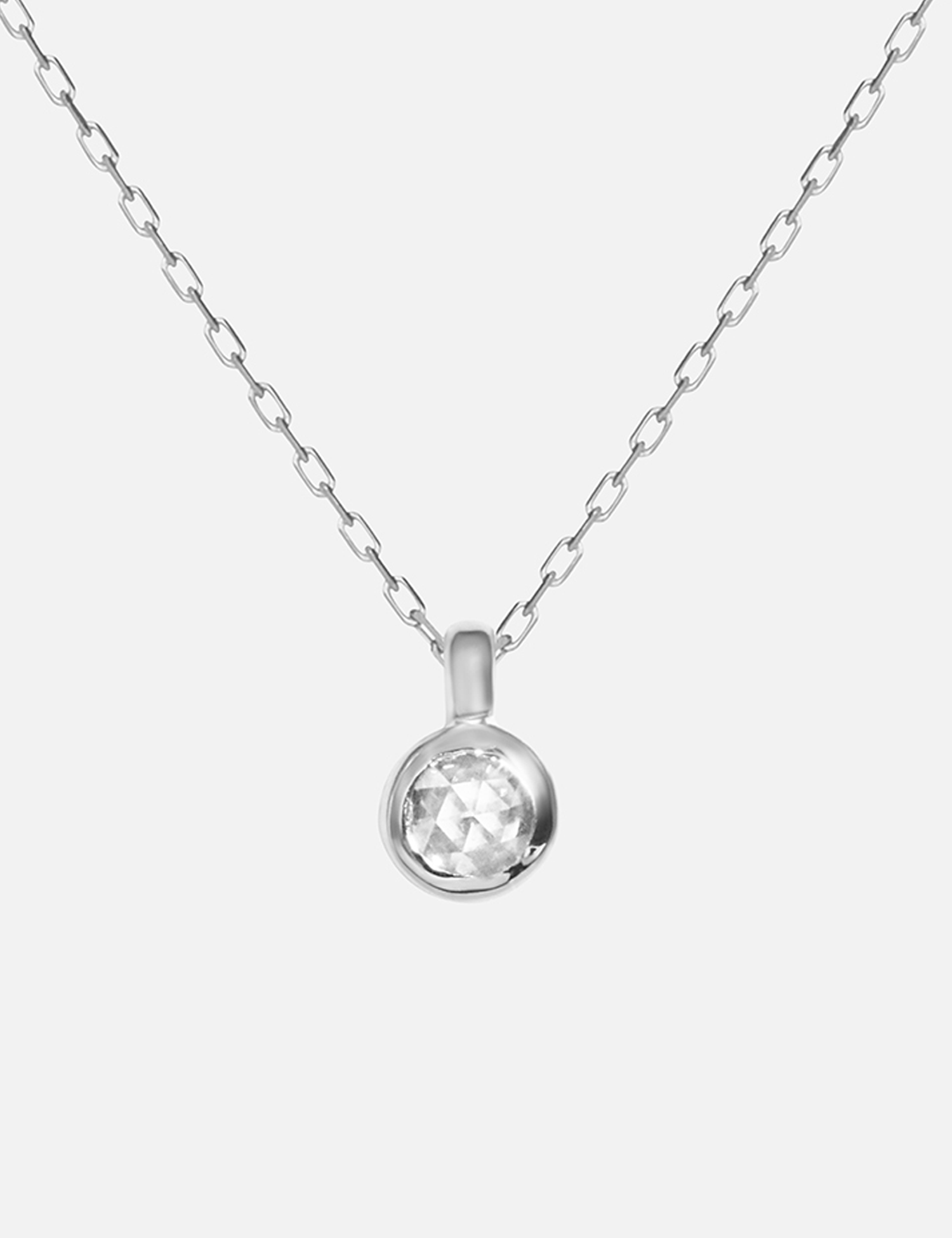 Rose Cut Round Pendant by Fitzgerald Jewelry in 14k white gold