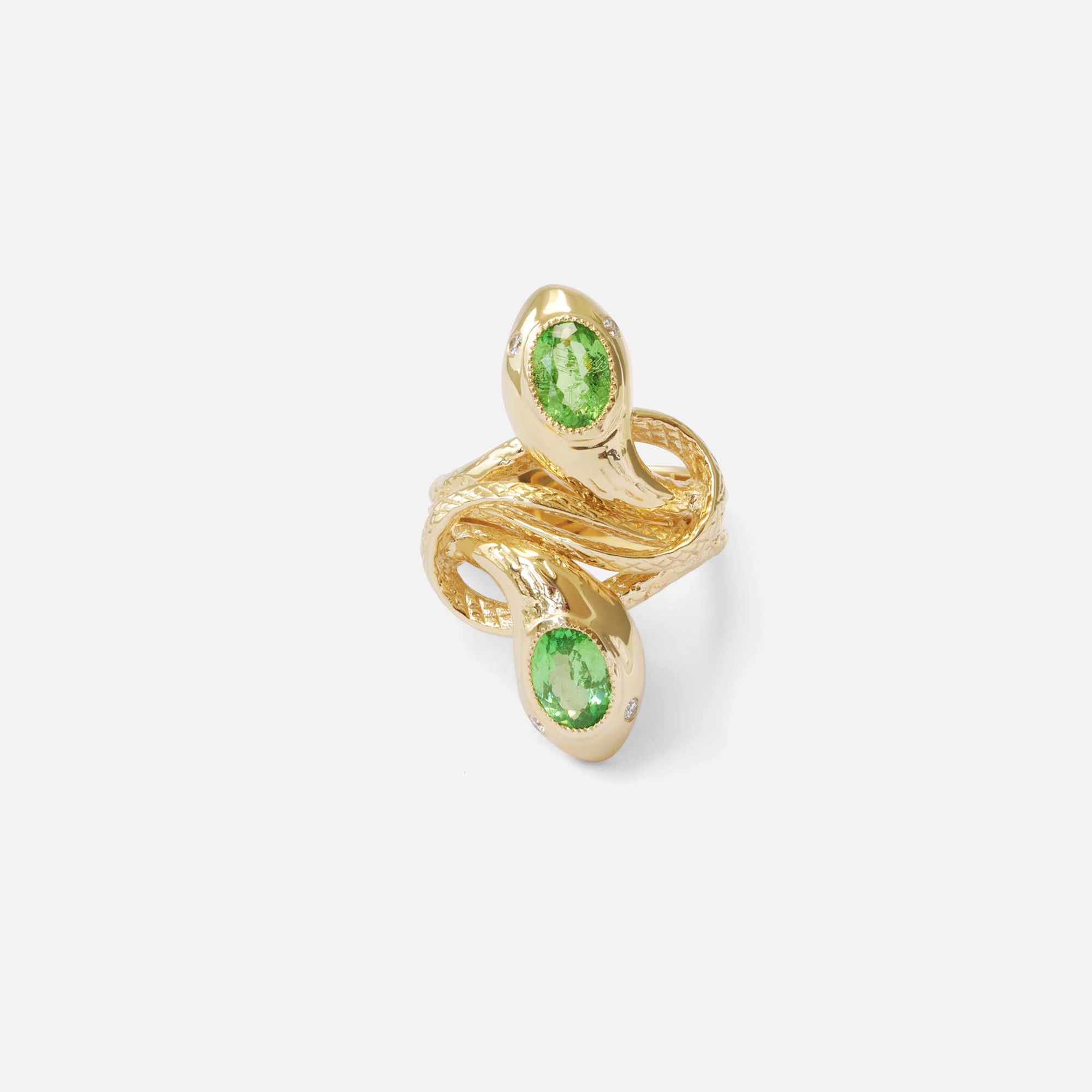 Duo Serpentes Ring / Tsavorite and Diamonds By Ides