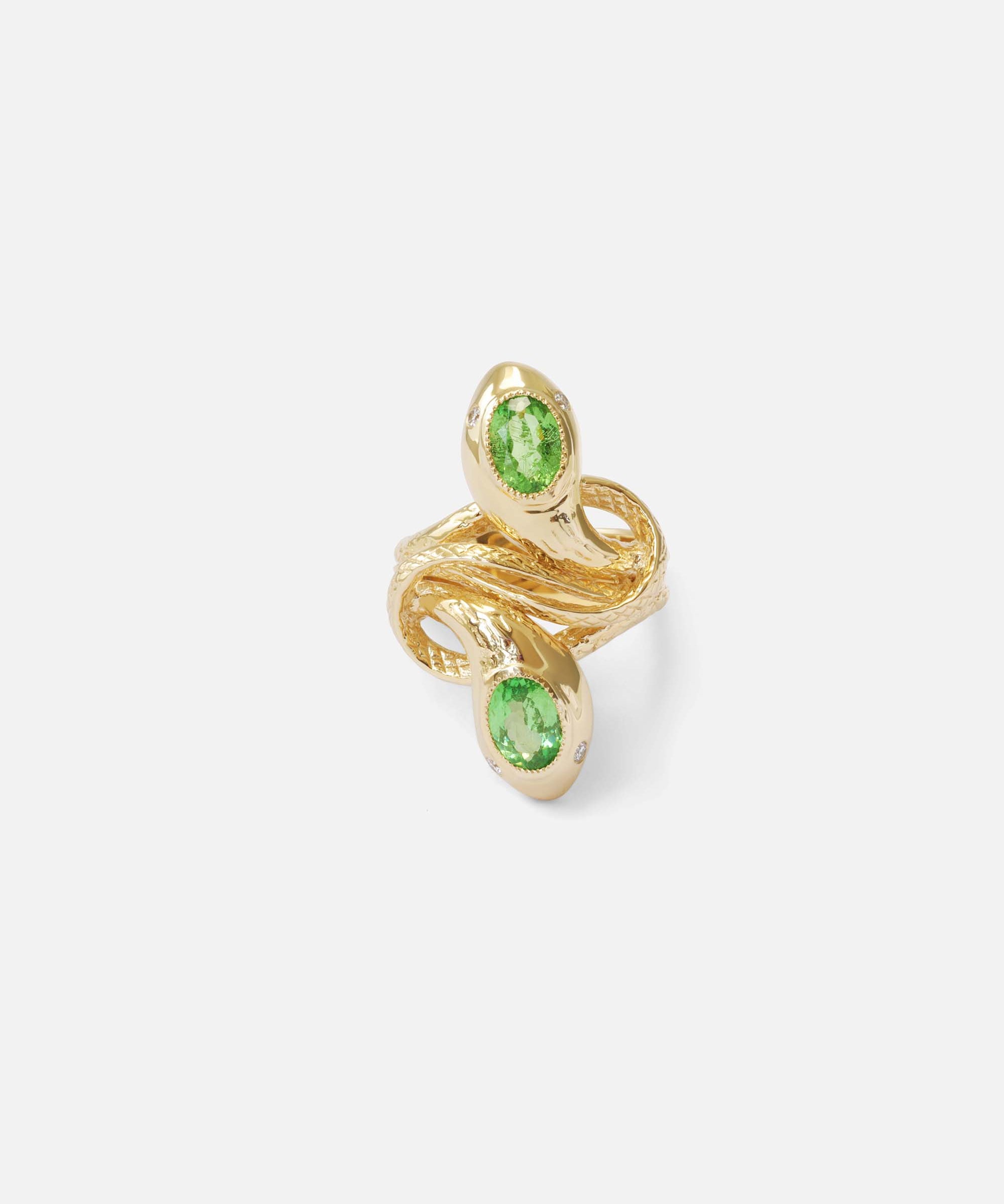 Duo Serpentes Ring / Tsavorite and Diamonds By Ides