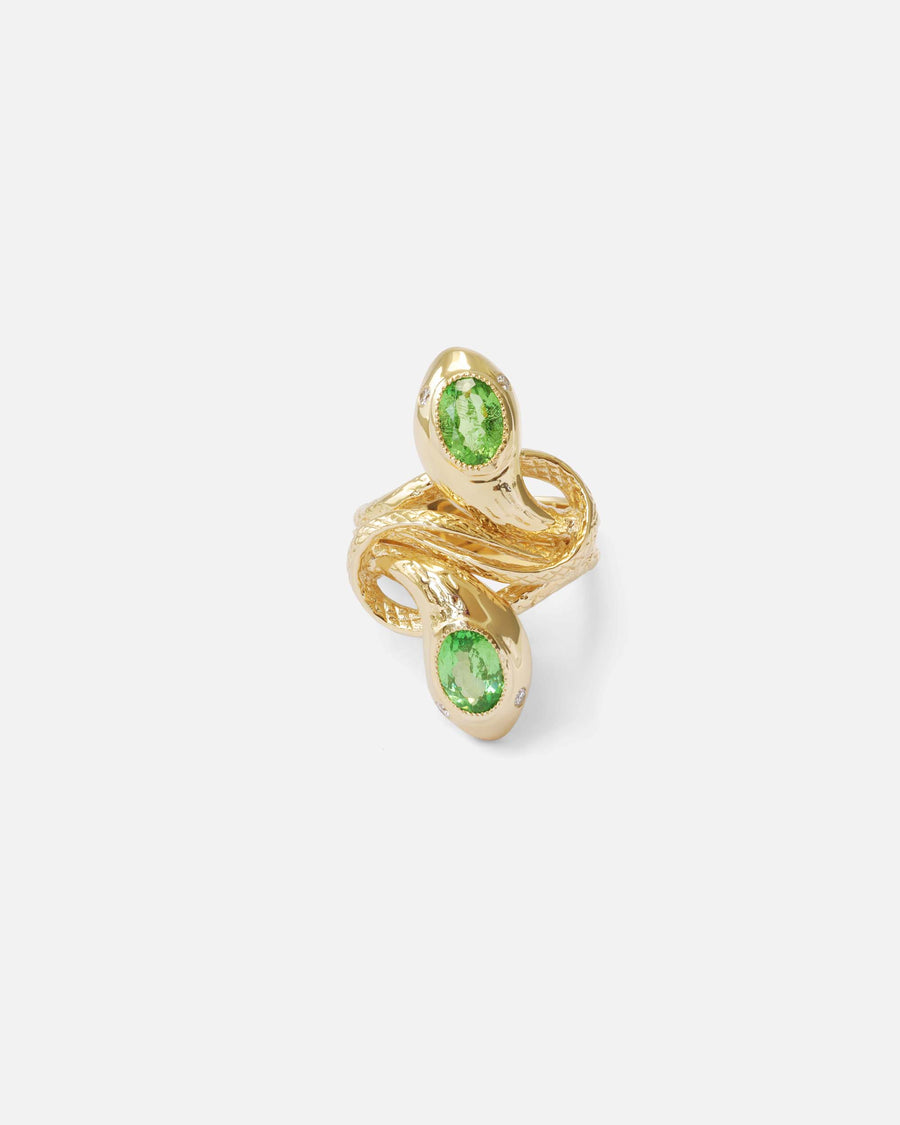 Duo Serpentes Ring / Tsavorite and Diamonds By Ides in ENGAGEMENT Category
