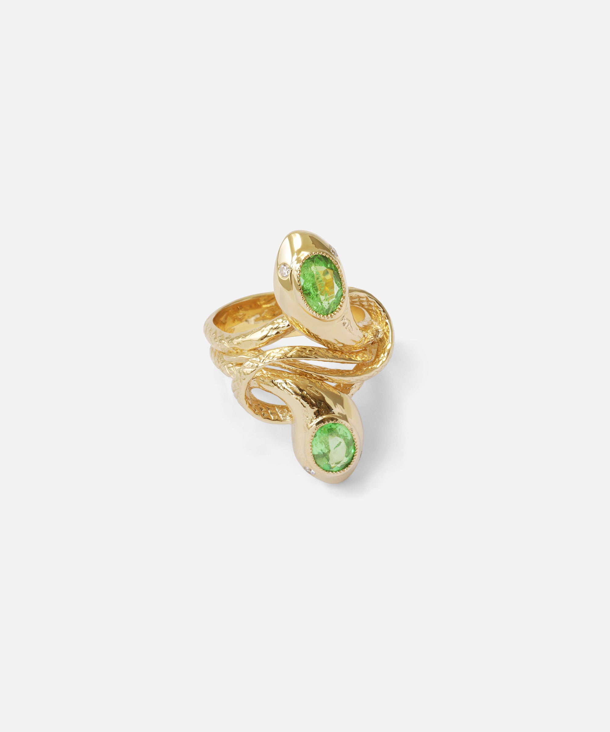 Duo Serpentes Ring / Tsavorite and Diamonds By Ides