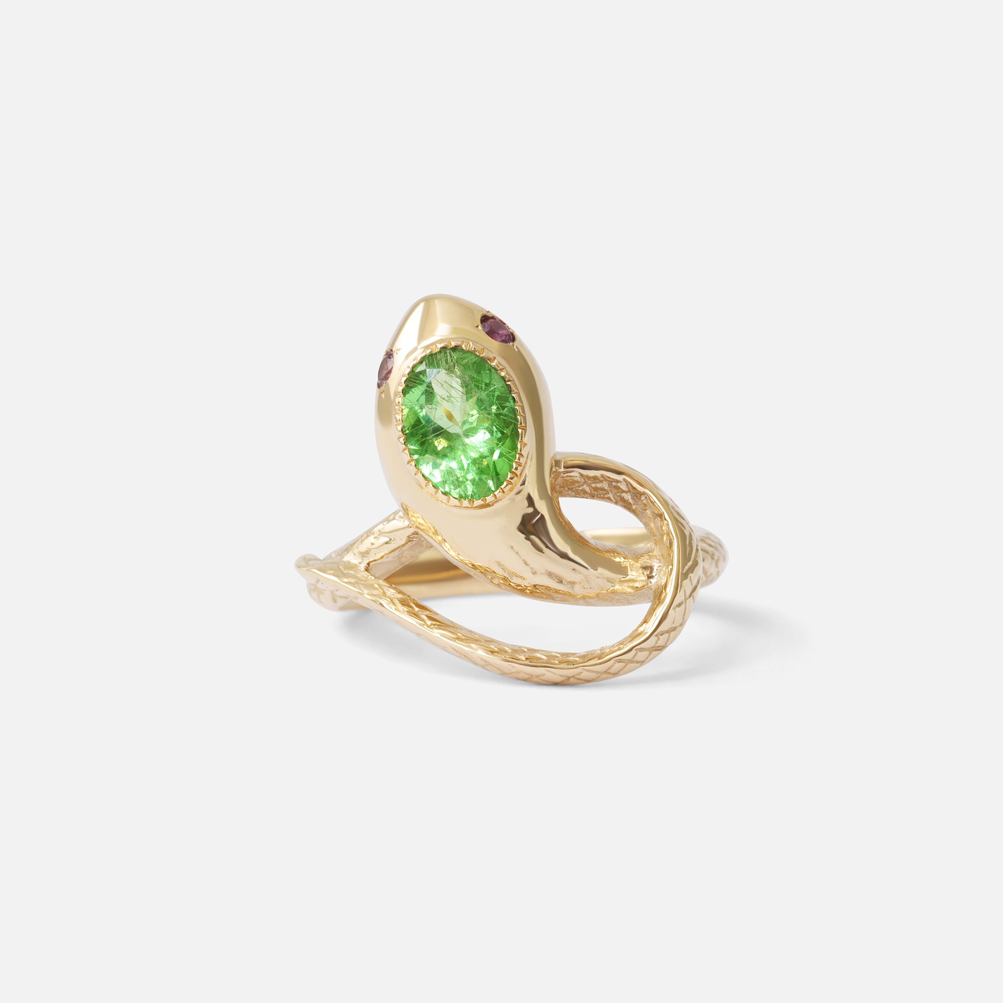 Serpentes Ring / Tsavorite and Pink Sapphires By Ides in Engagement Rings Category