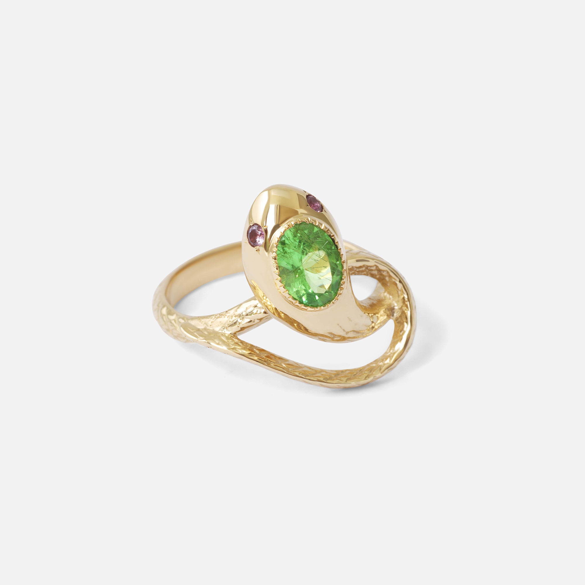 Serpentes Ring / Tsavorite and Pink Sapphires By Ides