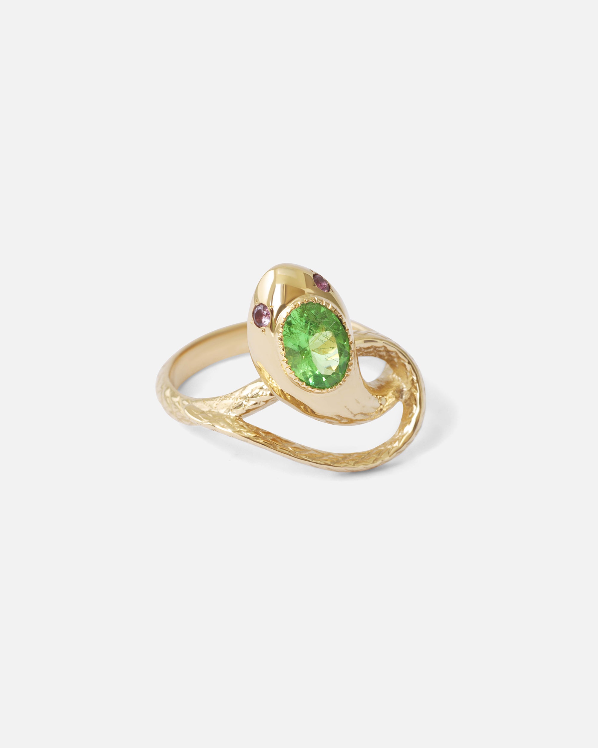 Serpentes Ring / Tsavorite and Pink Sapphires By Ides