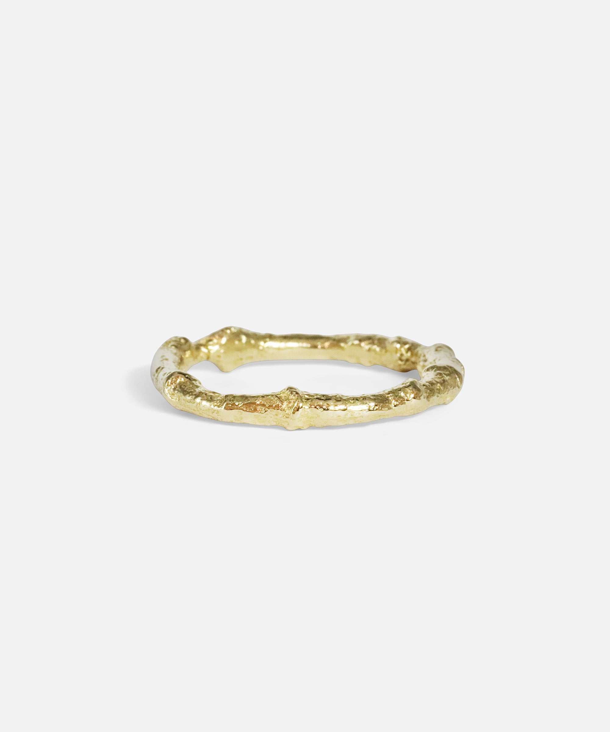 Front view of Bone Tree Band / Large in 14k yellow gold by Ides