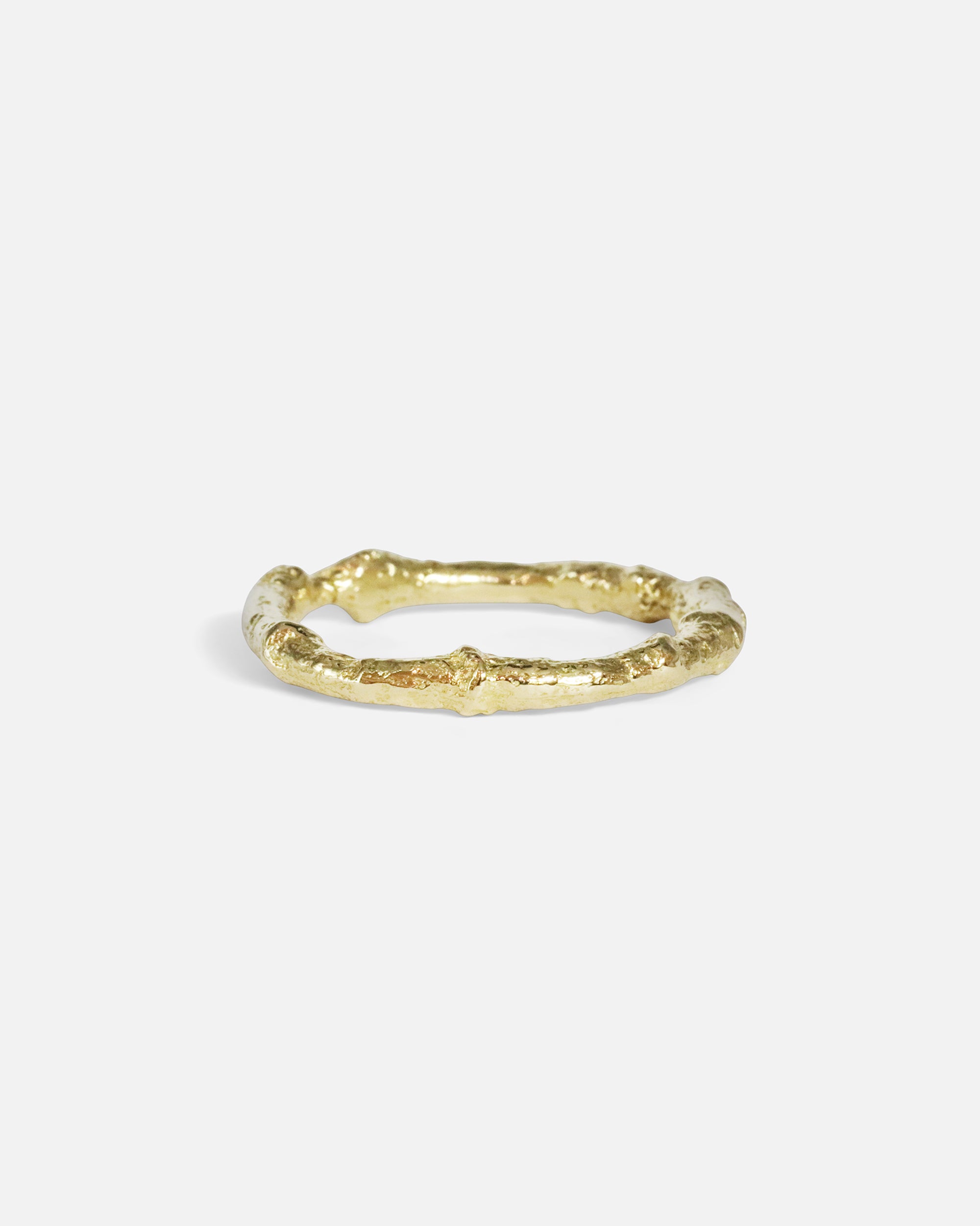 Front view of Bone Tree Band / Large in 14k yellow gold by Ides