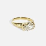 Side view of Chalice Ring / Lab Diamond in 18k yellow gold by Joko