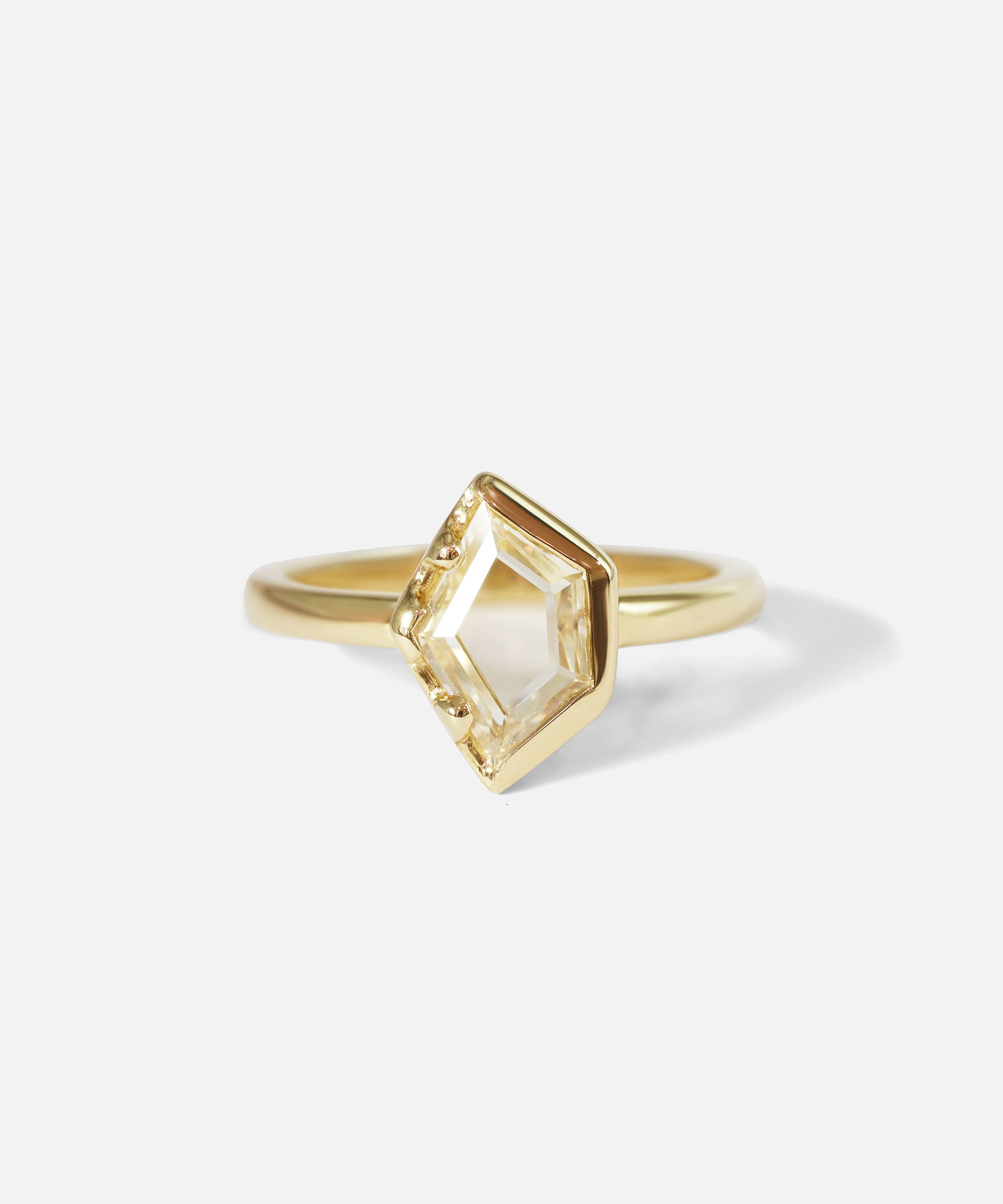 Front view of Portrait Ring / White Sapphire