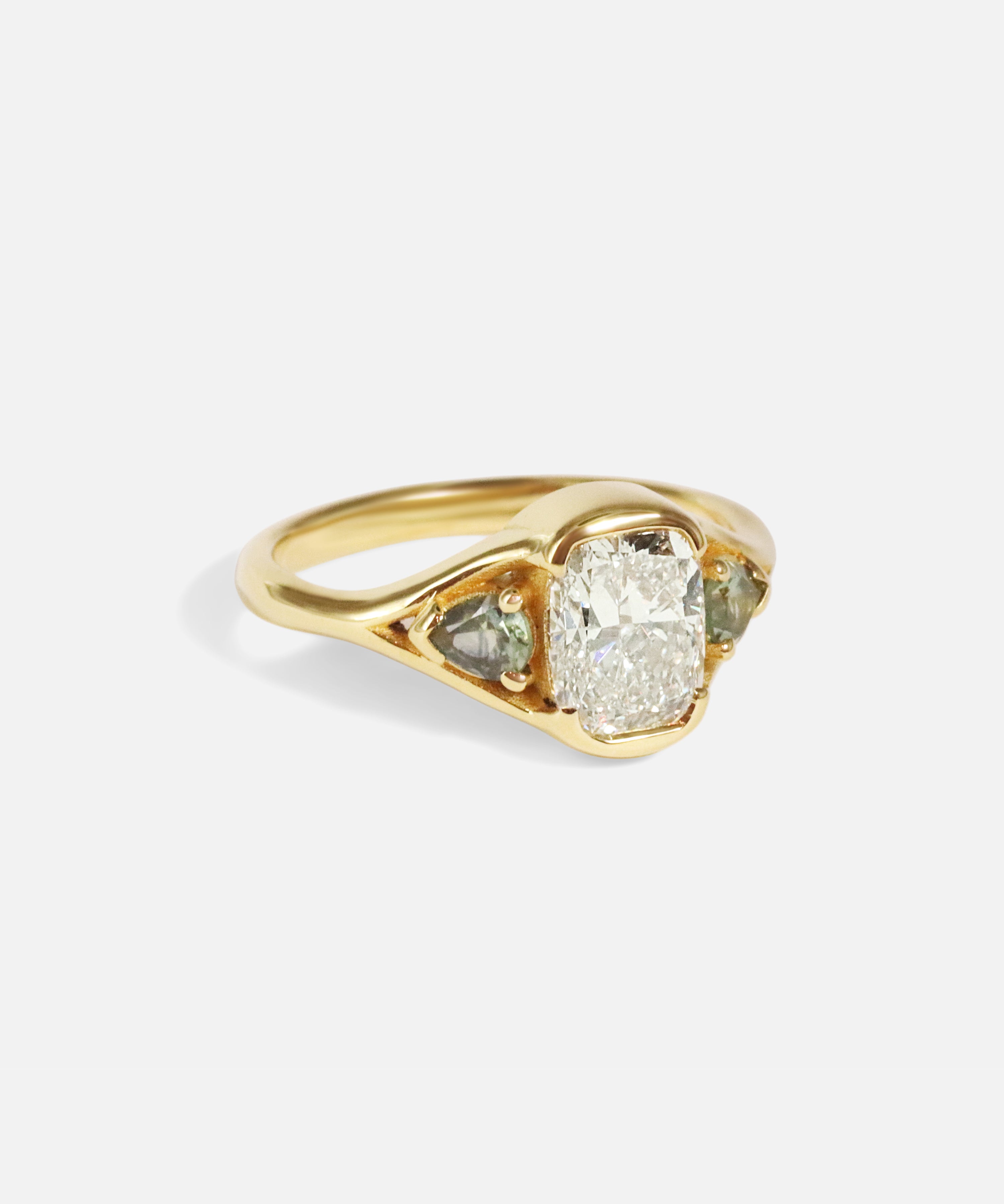 Angled side view of Triple Tributary Ring by Kestrel Dillon