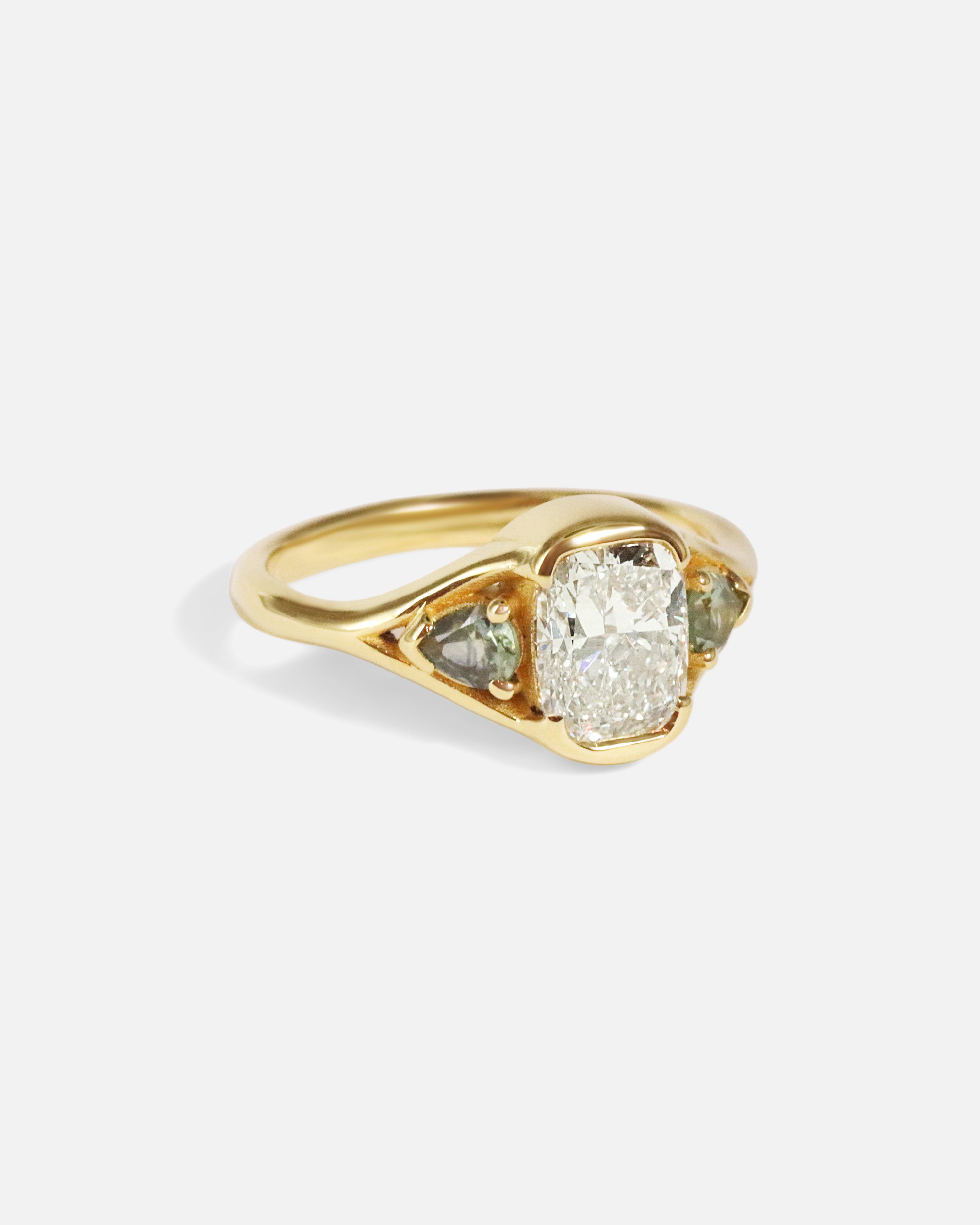 Angled side view of Triple Tributary Ring by Kestrel Dillon