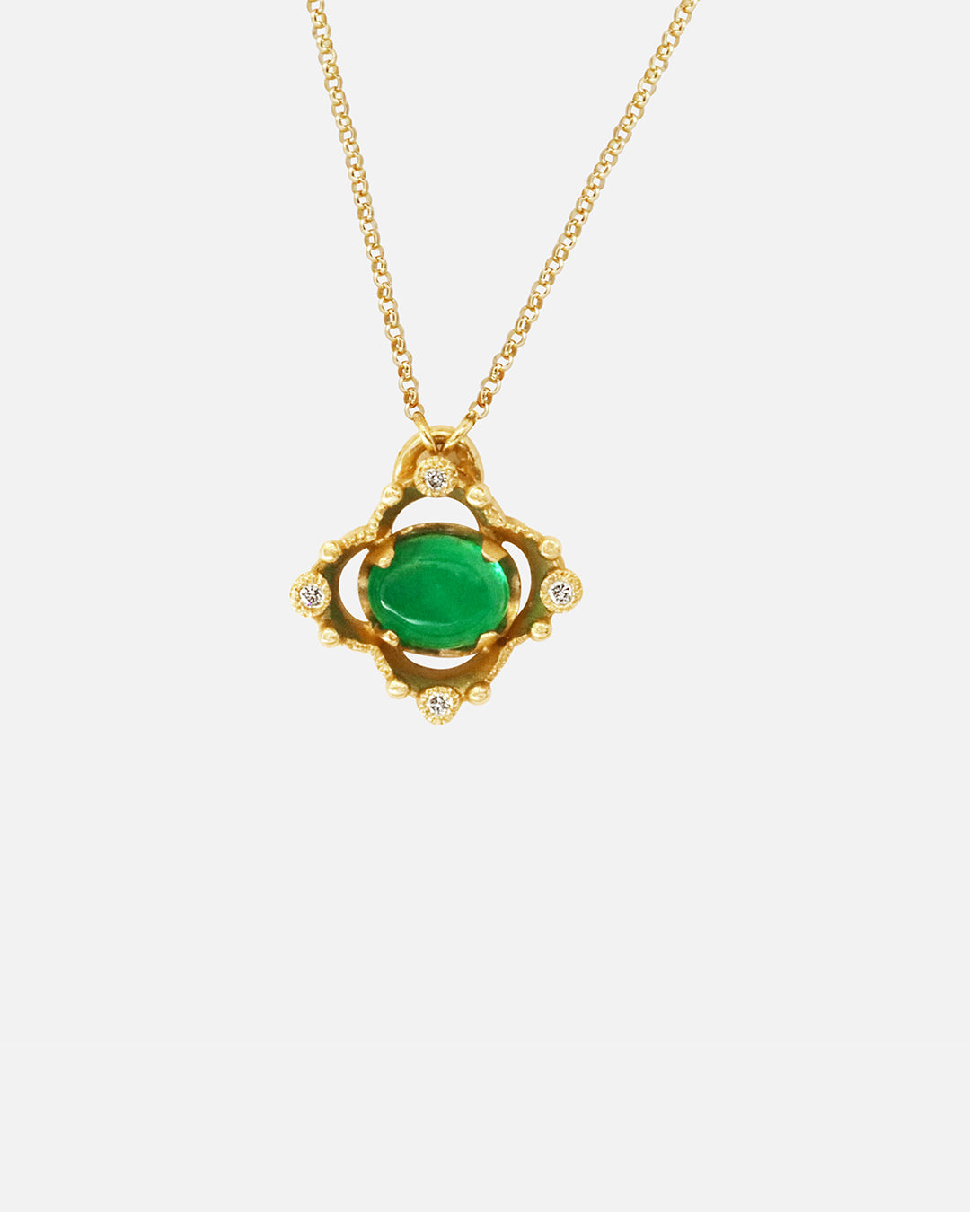 Front view of Melee Halo Pendant / Cabochon by Hiroyo Jewelry