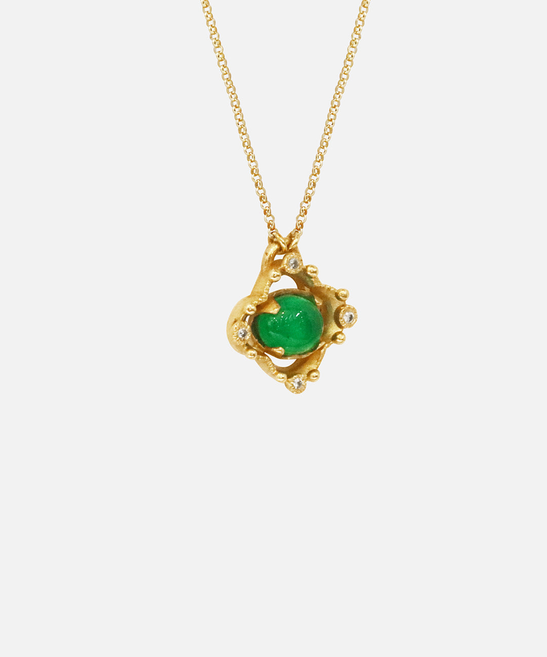 Side view of Melee Halo Pendant / Cabochon by Hiroyo Jewelry