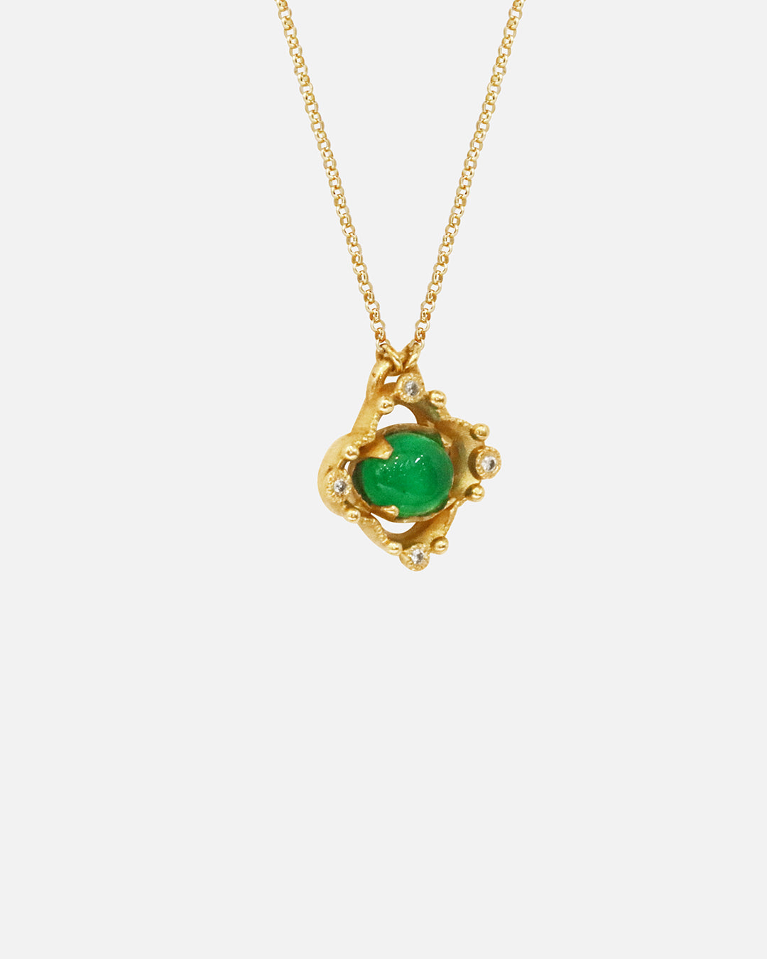 Side view of Melee Halo Pendant / Cabochon by Hiroyo Jewelry