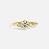 Front view of Six Prong Old European Cut Diamond Ring by Nishi