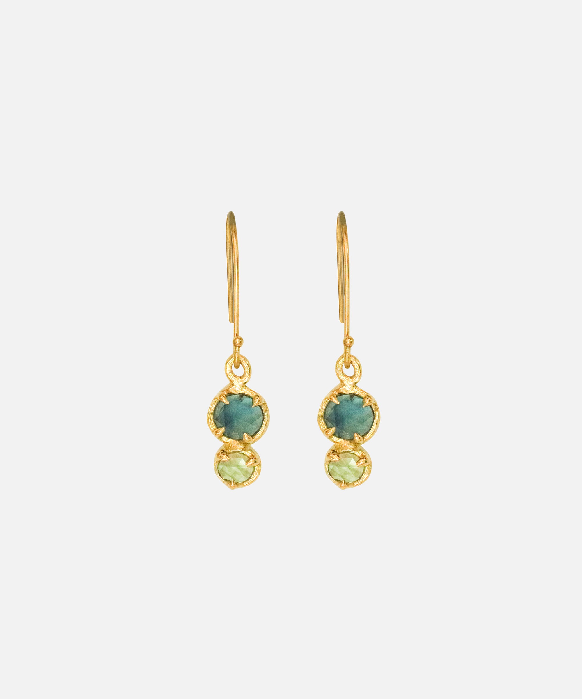 Front view of Silk / Moss Earrings by Hiroyo Jewelry