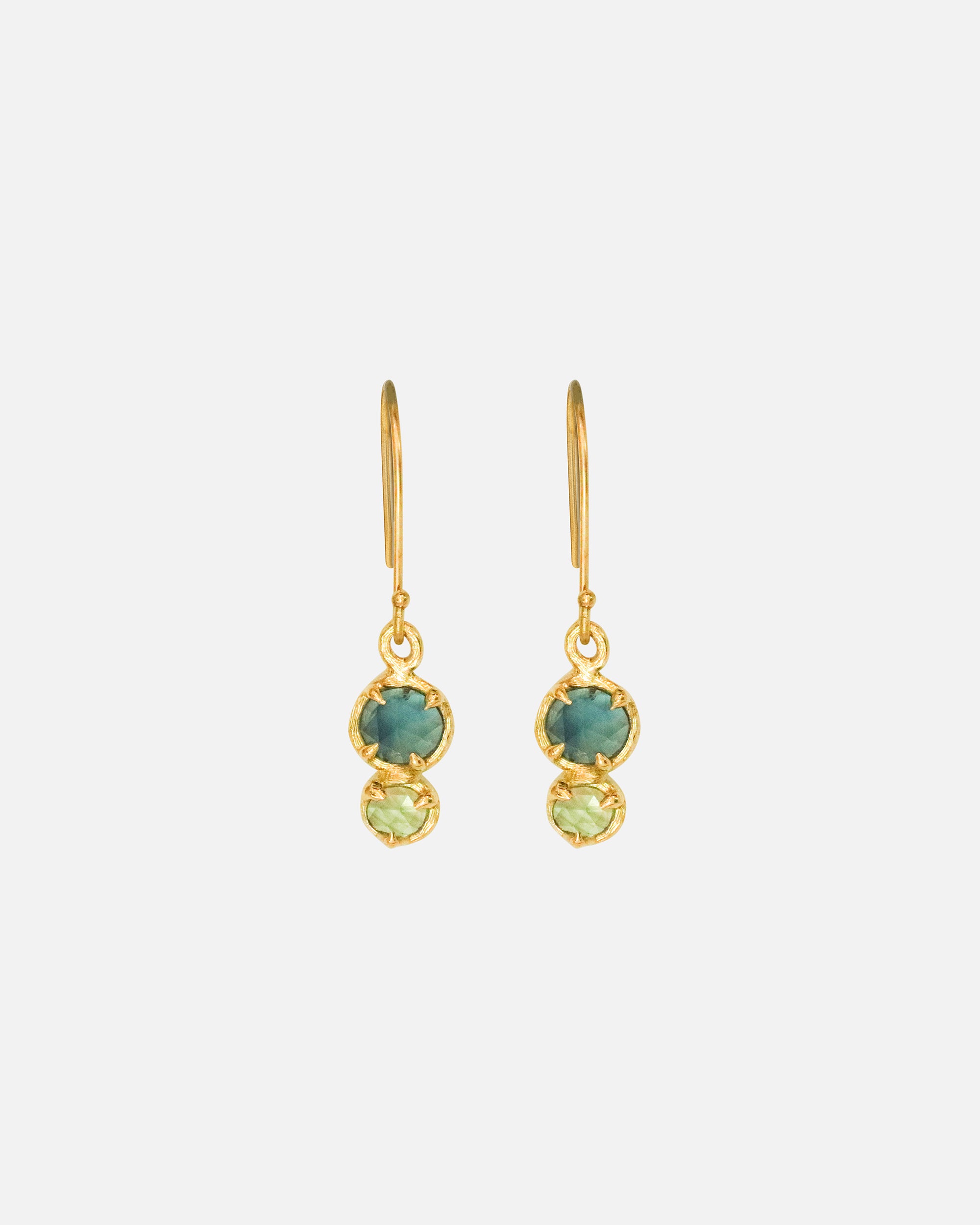 Front view of Silk / Moss Earrings by Hiroyo Jewelry
