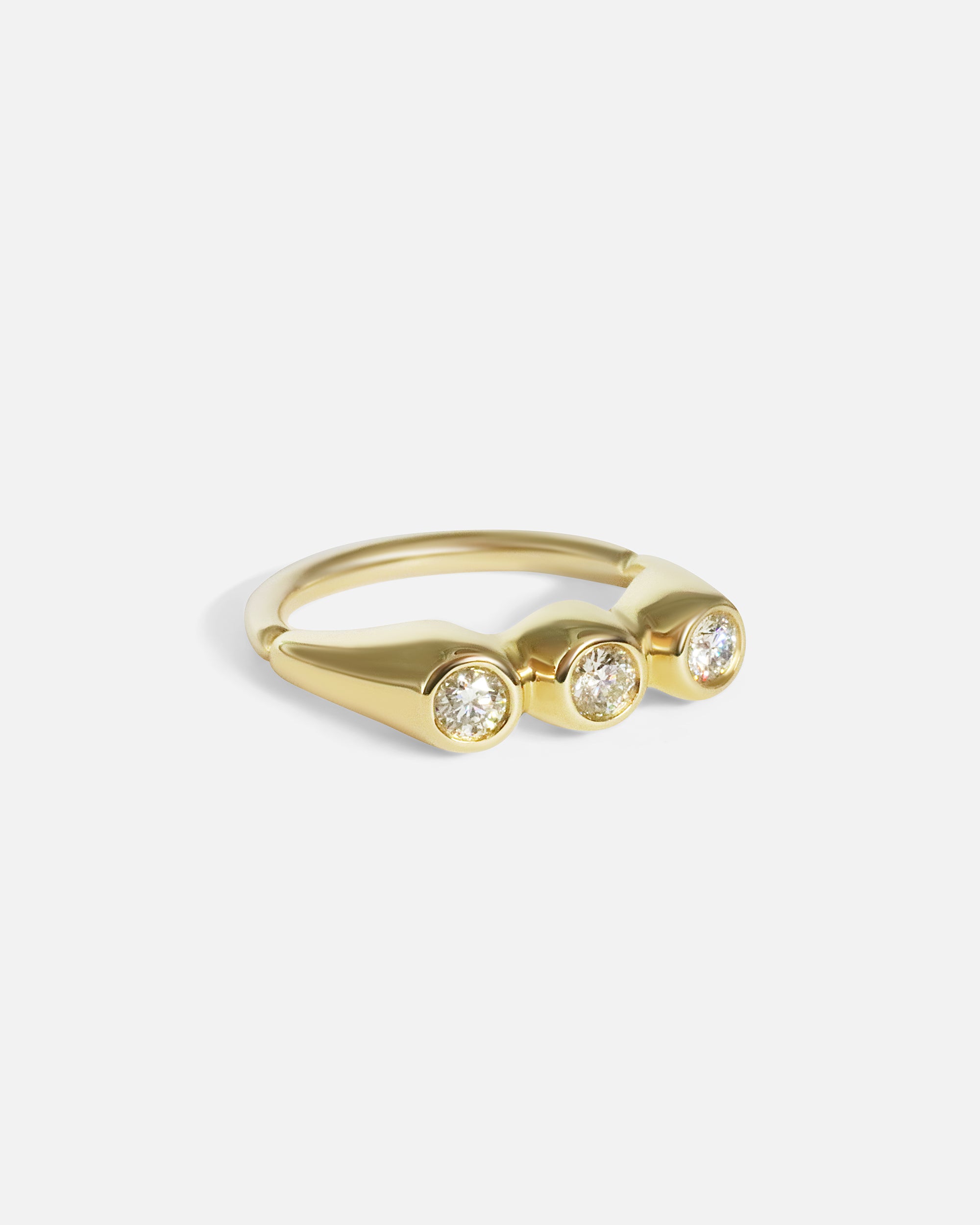 Side view of Belle Ring in 14k yellow gold by tmrw days 