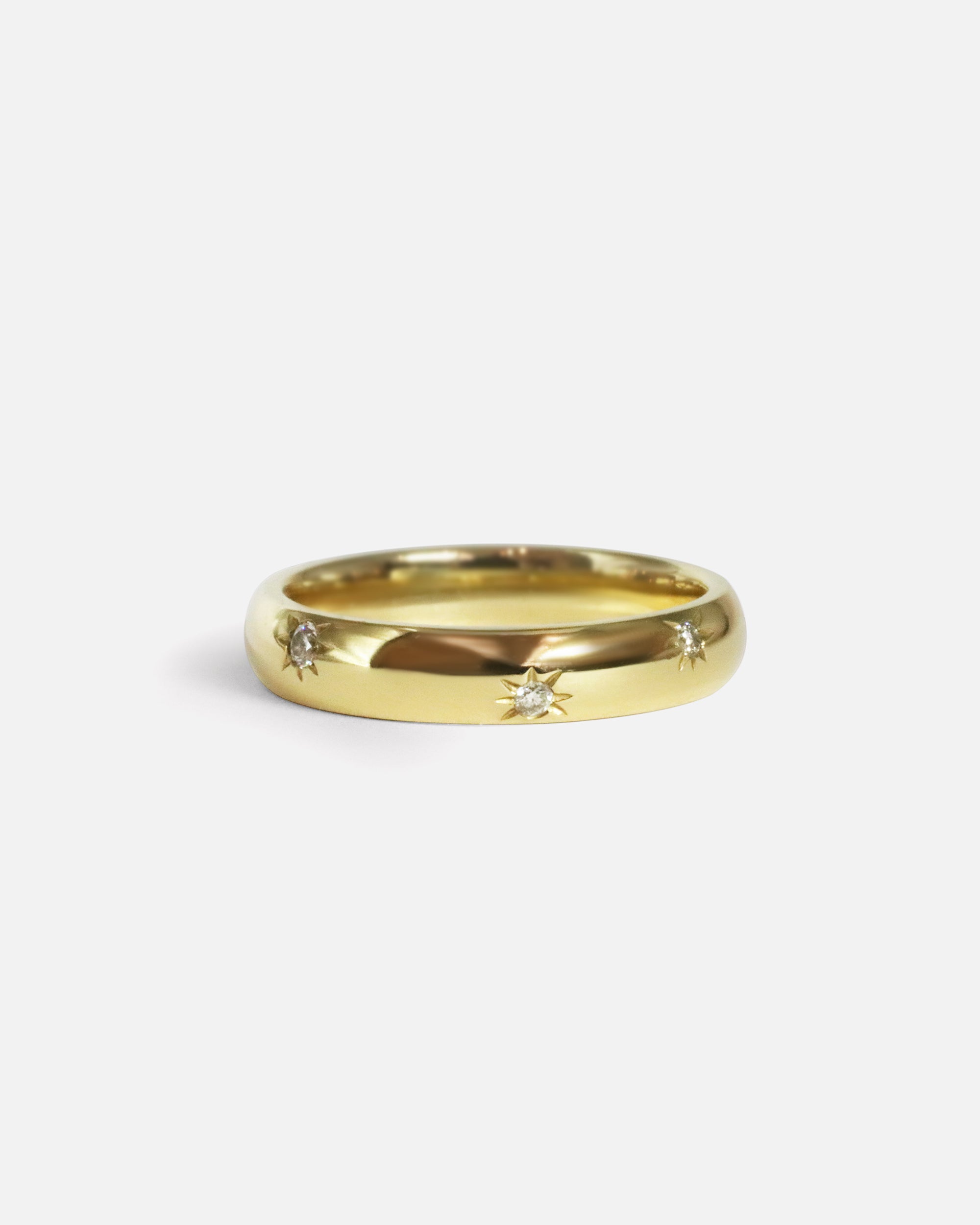 Front view of Speckle Ring in 14k yellow gold by tmrw days