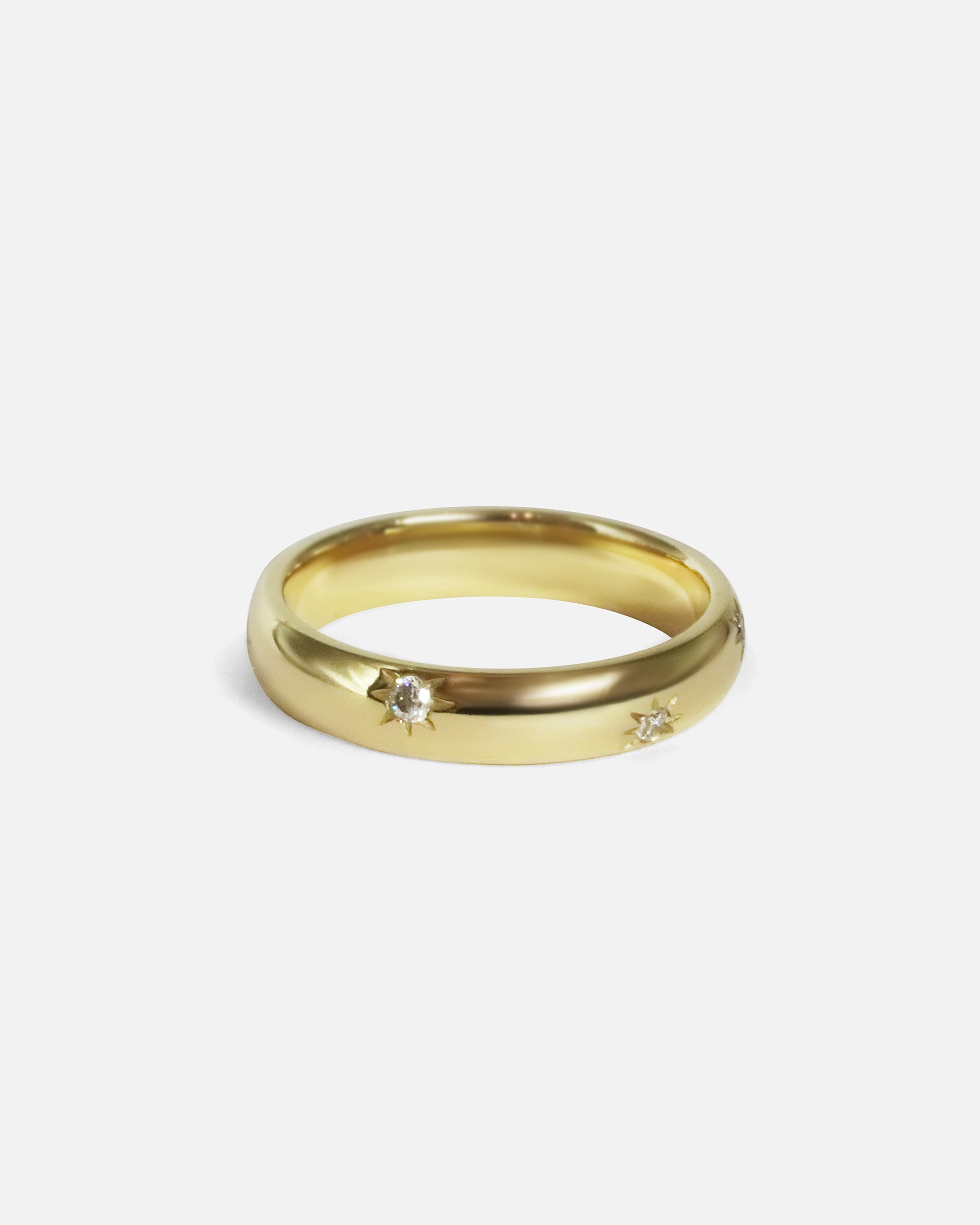 Side view of Speckle Ring in 14k yellow gold by tmrw days
