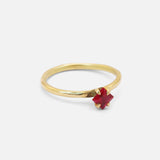 Side view of Stello / Princess Cut Ruby Ring