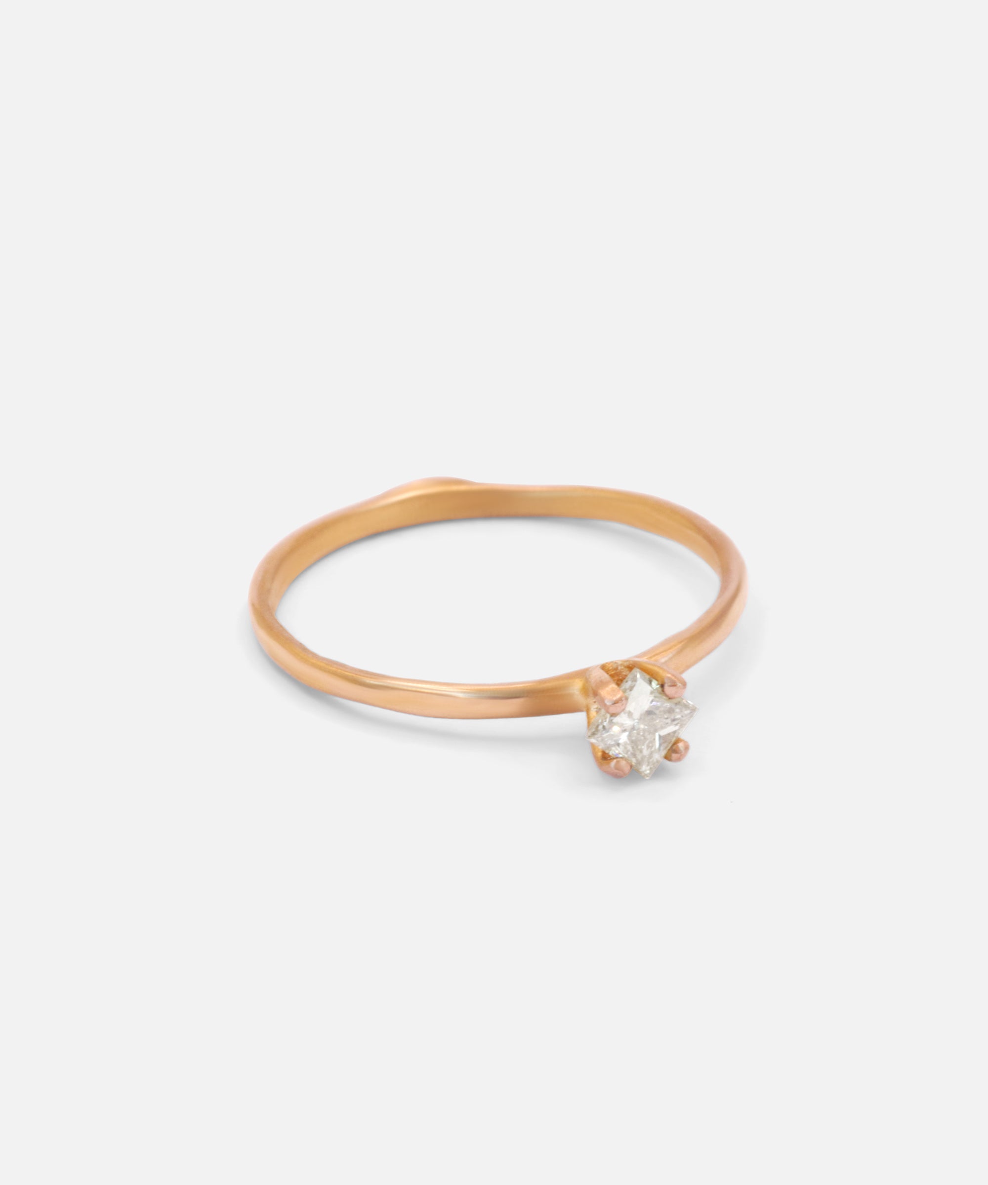 Side view of Stello / Warm Princess Cut Ring