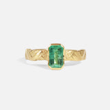 Front view of Paths / Columbian Emerald Ring by Young Sun Song