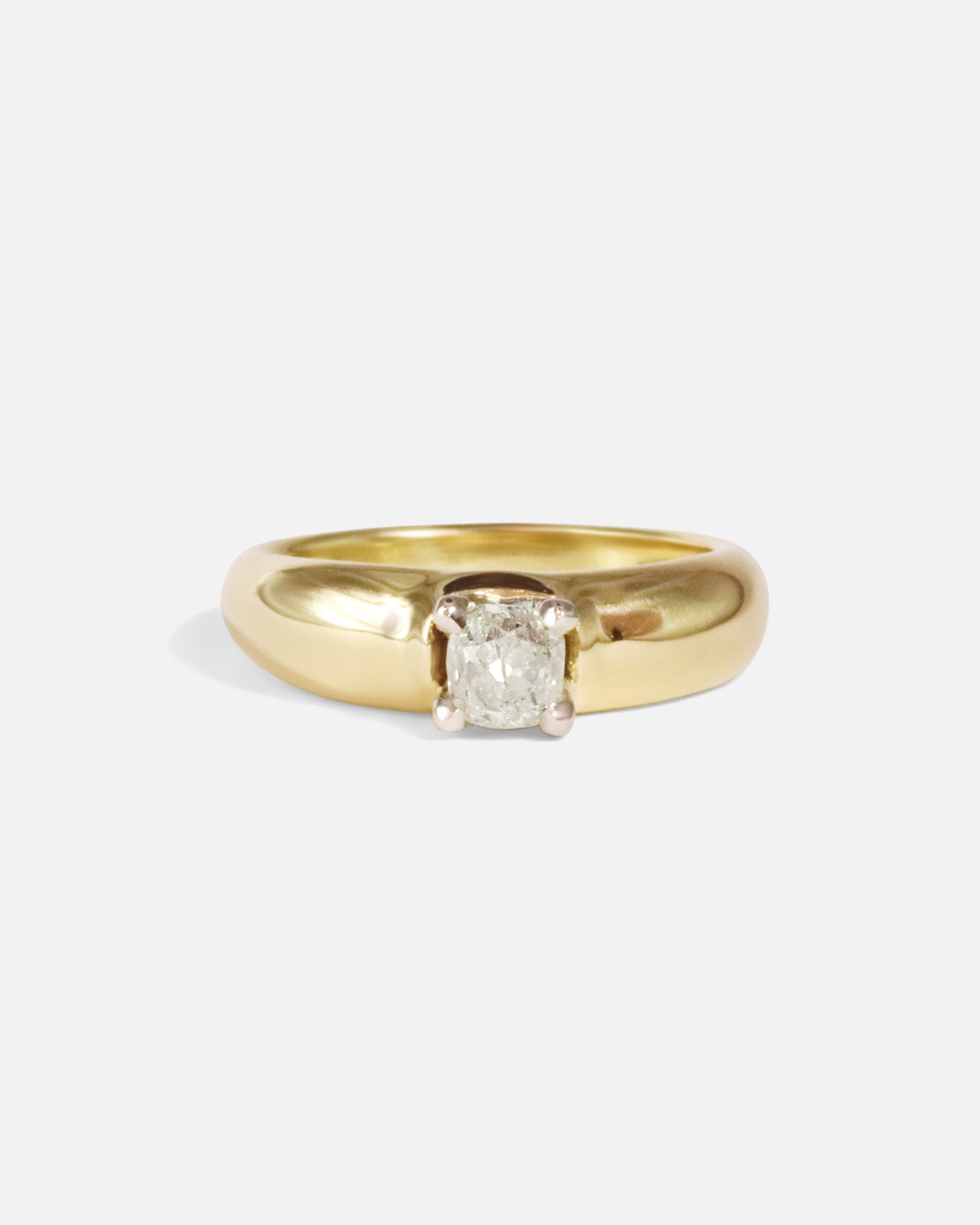 Front view of Soft Crest / Old Mine Cut Diamond Ring by Young Sun Song