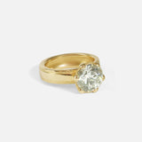 Angled side view of Parallel Band / Lab Round Brilliant Diamond by Young Sun Song