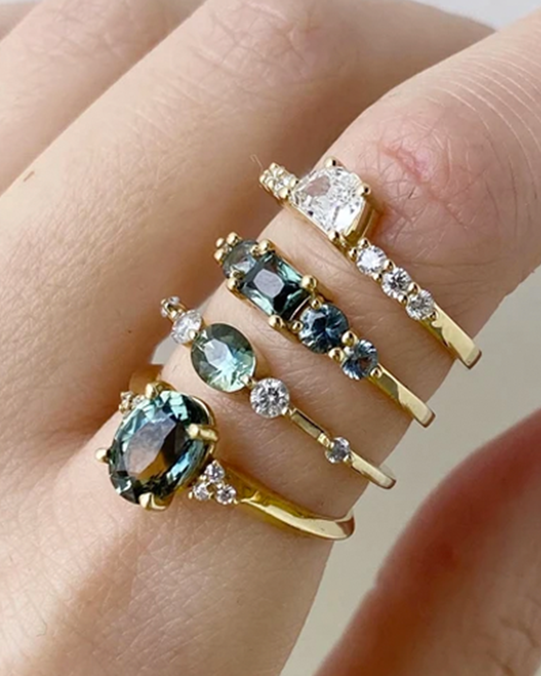 Apollo Ring / Half Moon Diamond Ring By Casual Seance