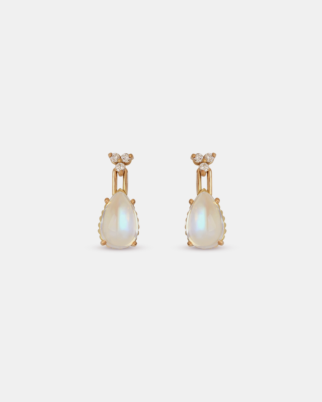 Skull Moonstone + Diamond Drop Earrings By fitzgerald jewelry in earrings Category