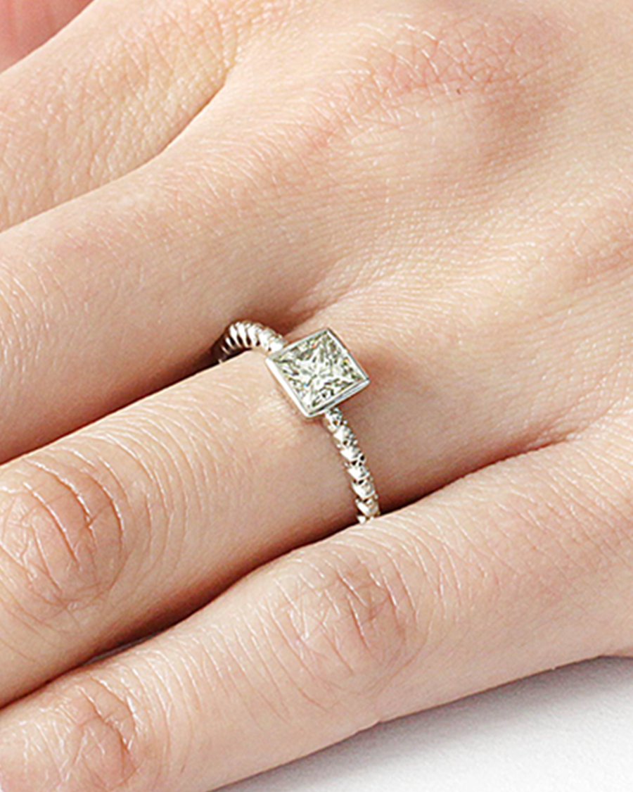 Square Bezel Skull Shank / White Diamond By fitzgerald jewelry in ENGAGEMENT Category