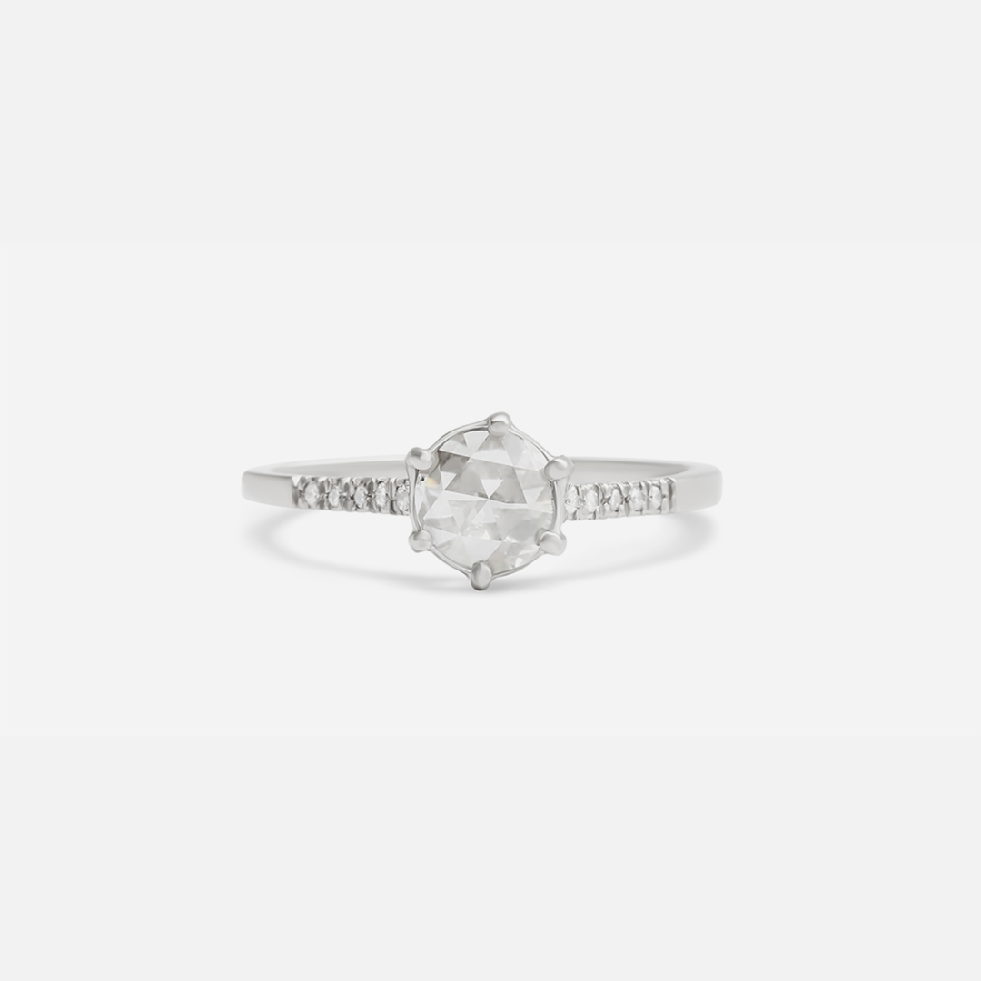 Pave Hexagon / White Diamond By fitzgerald jewelry in Engagement Rings Category