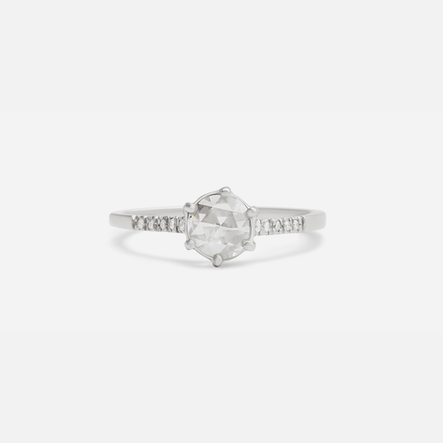 Pave Hexagon / White Diamond By fitzgerald jewelry in ENGAGEMENT Category
