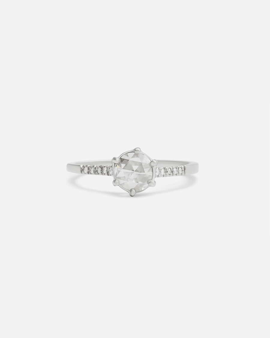 Pave Hexagon / White Diamond By fitzgerald jewelry in ENGAGEMENT Category