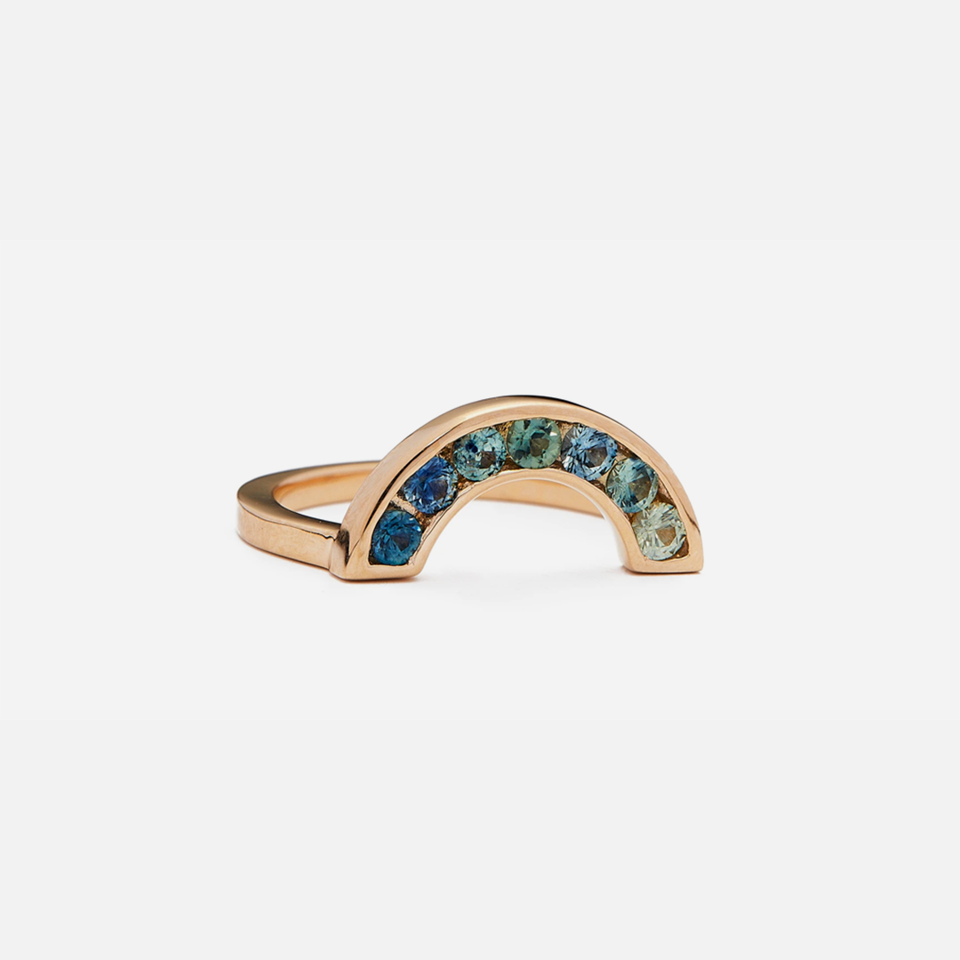 Rainbow / Ombre Sapphire Ring By Casual Seance