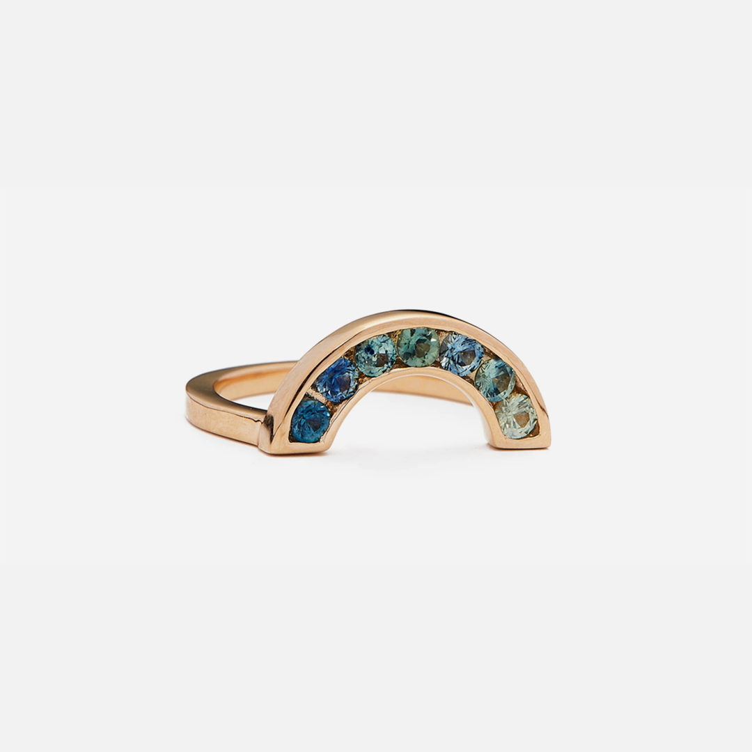 Rainbow / Ombre Sapphire Ring By Casual Seance in rings Category