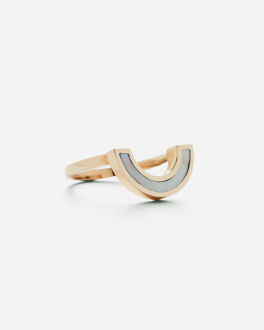 Rainbow / Mother of Pearl Ring By Casual Seance in rings Category