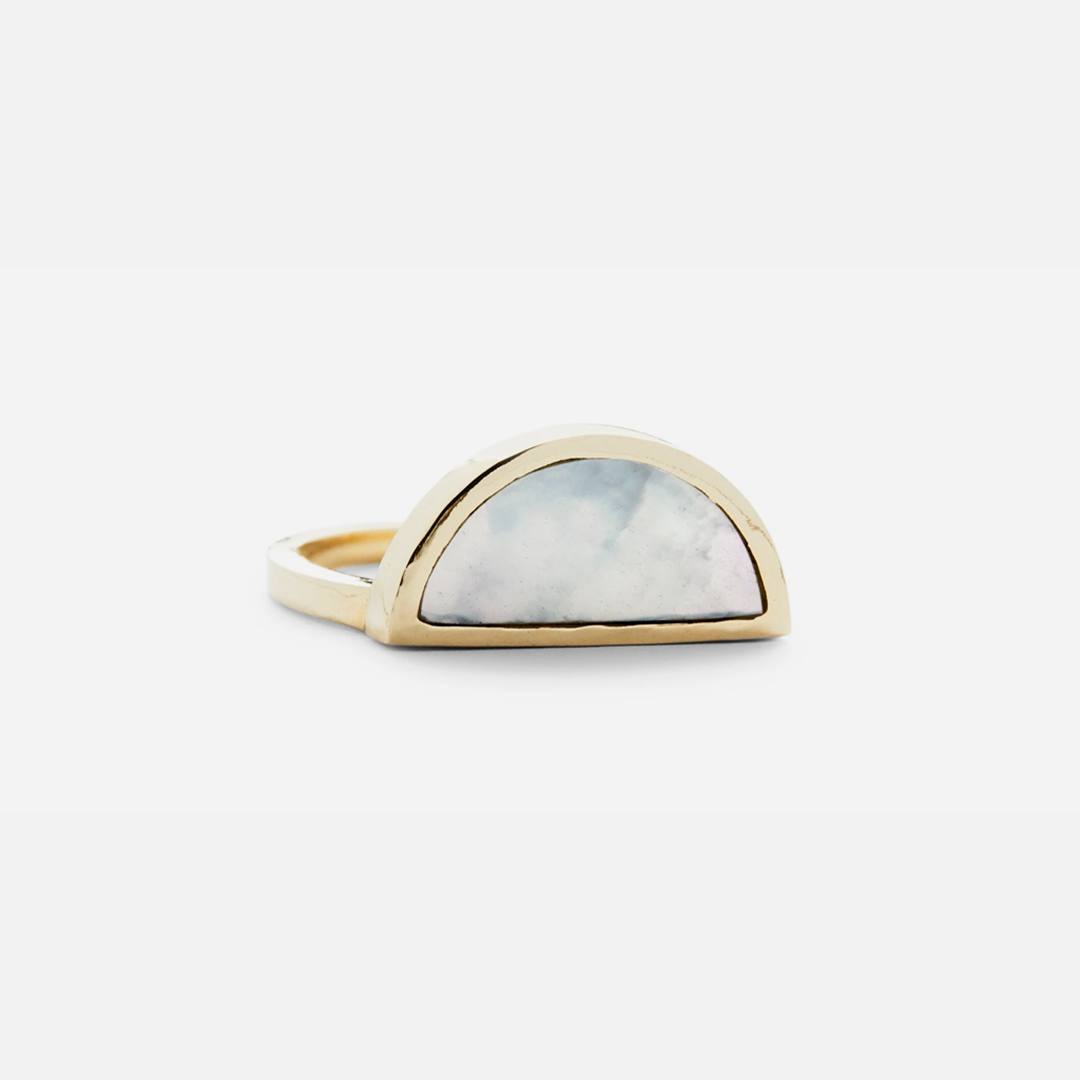 One Half / Mother of Pearl Ring By Casual Seance