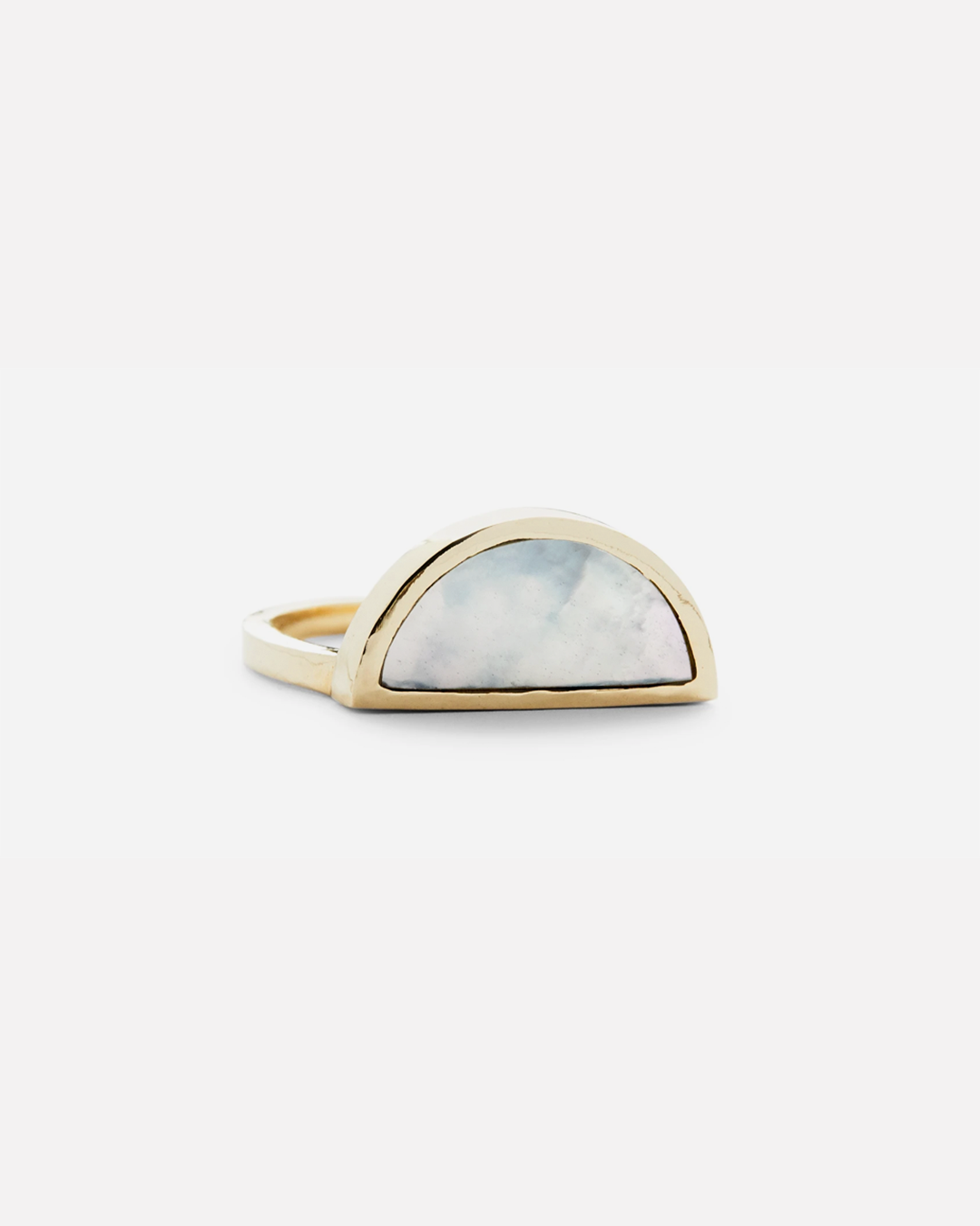 One Half / Mother of Pearl Ring By Casual Seance in rings Category