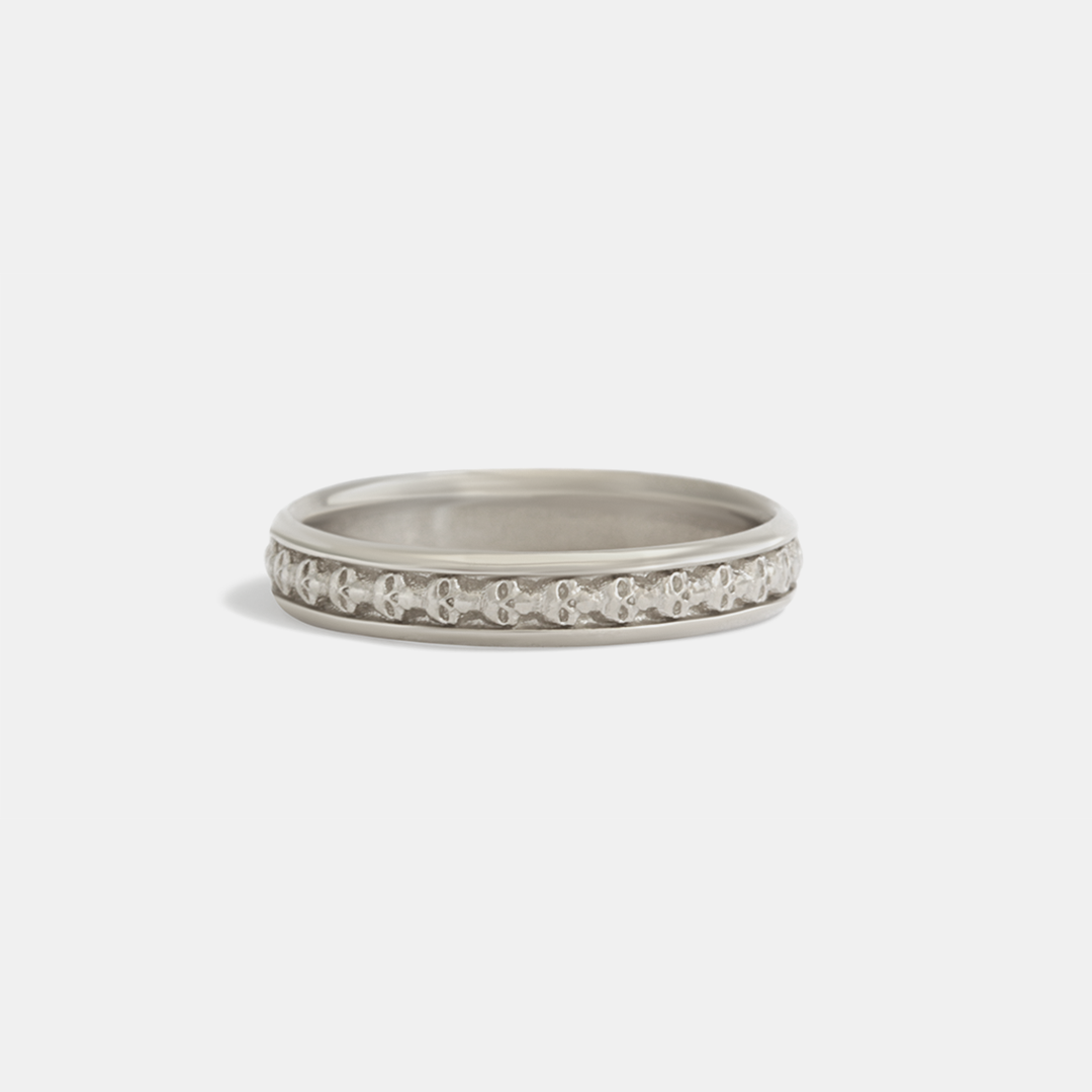 Skulls In A Line / 3.5mm By fitzgerald jewelry in WEDDING Category