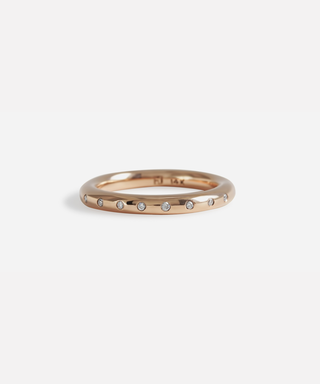 Round Band / Flush 8 White Diamonds By fitzgerald jewelry