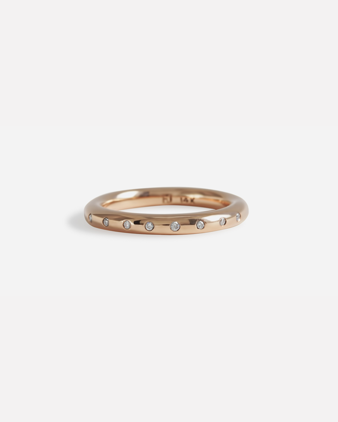 Round Band / Flush 8 White Diamonds By fitzgerald jewelry