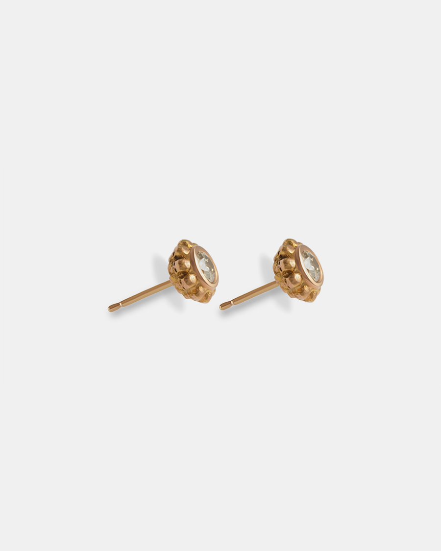 Skull Stud Earrings / Champagne Diamonds By fitzgerald jewelry in earrings Category